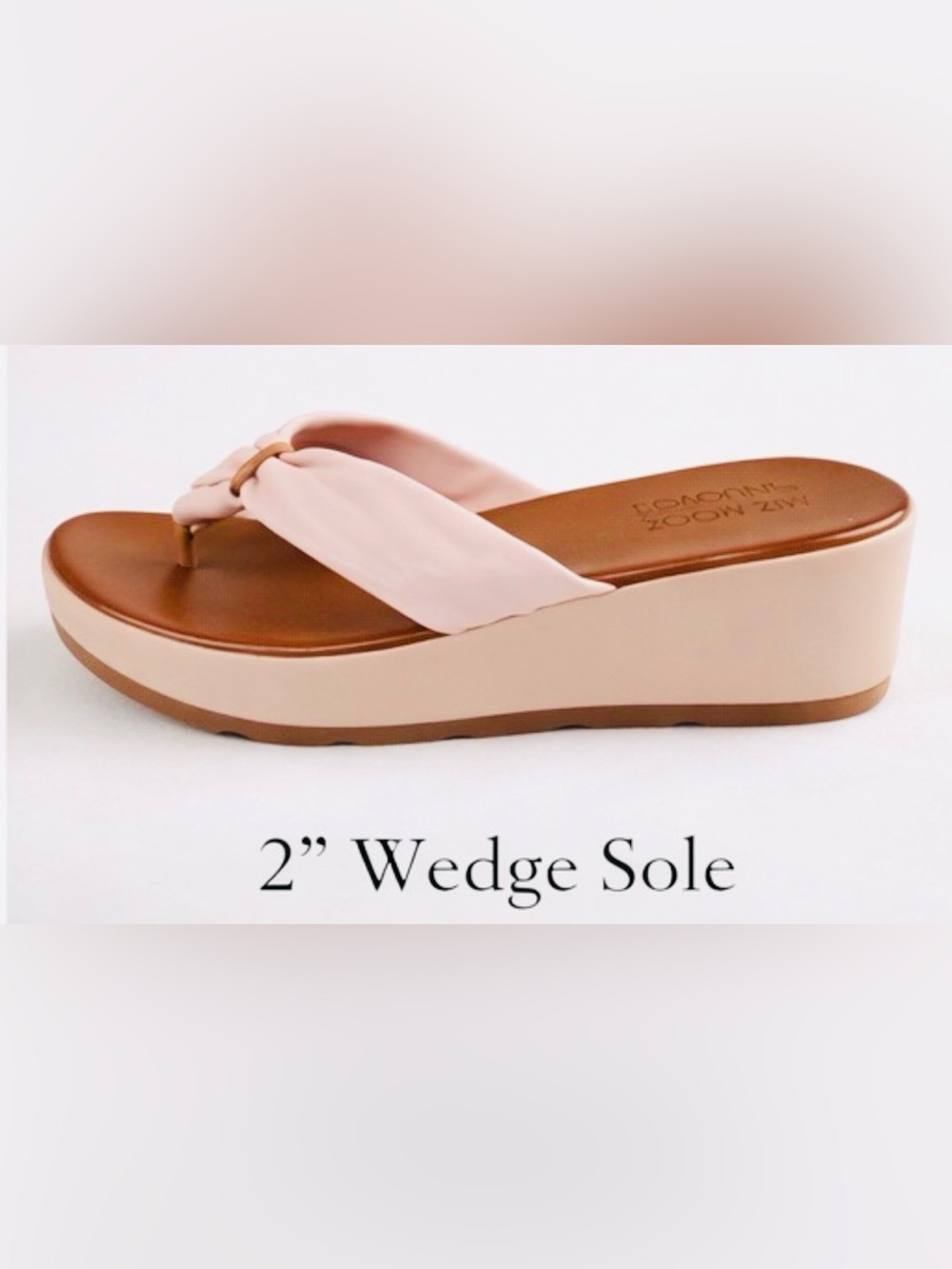 Miz Mooz Blush Pink Wedge Thong Sandal